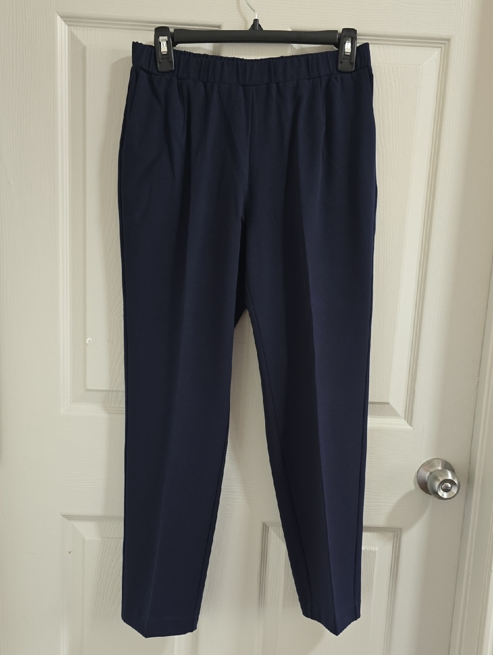 Alison Daley .Navy Elastic Waist Straight-Leg Pants 6PS